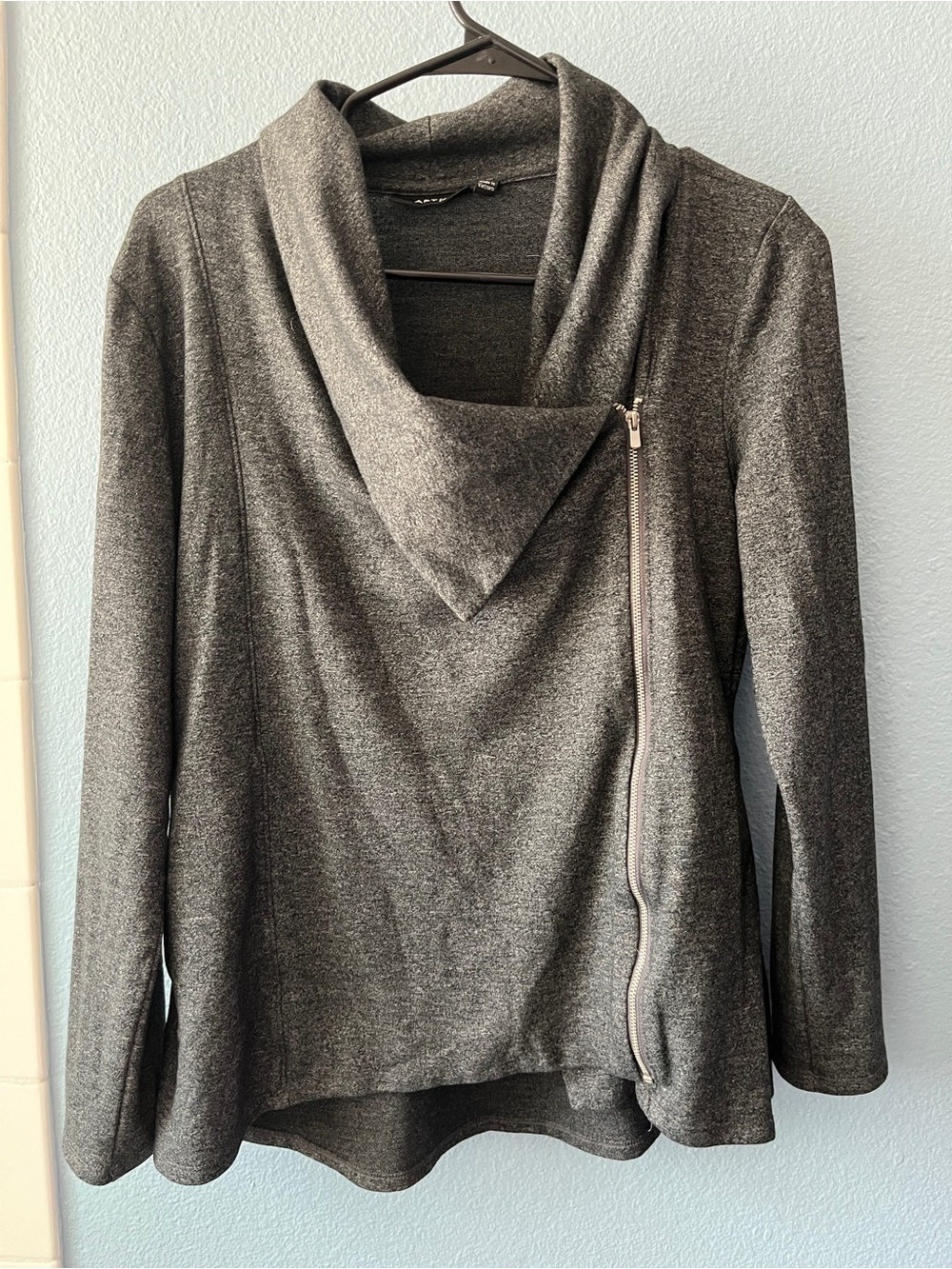 Apt. 9 Charcoal Asymmetrical Zip Coat
